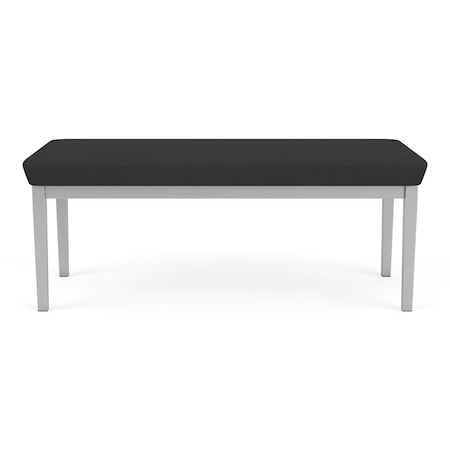 Lesro Lenox Steel 2 Seat Bench, Graphite (Grey) Seat, Graphite Back, 45 W 21 L 18.5 H LS2001